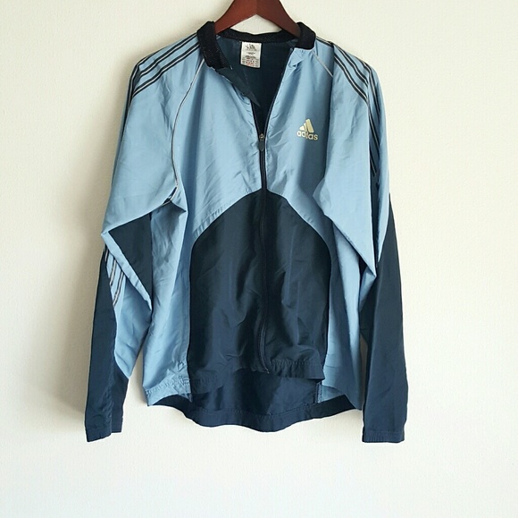 adidas Jackets & Blazers - Adidas blue windbreaker coat